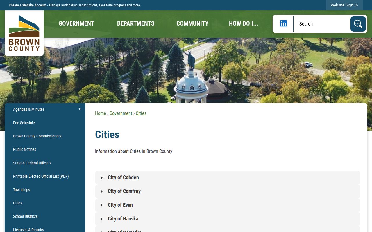 Brown County court docket city records source
