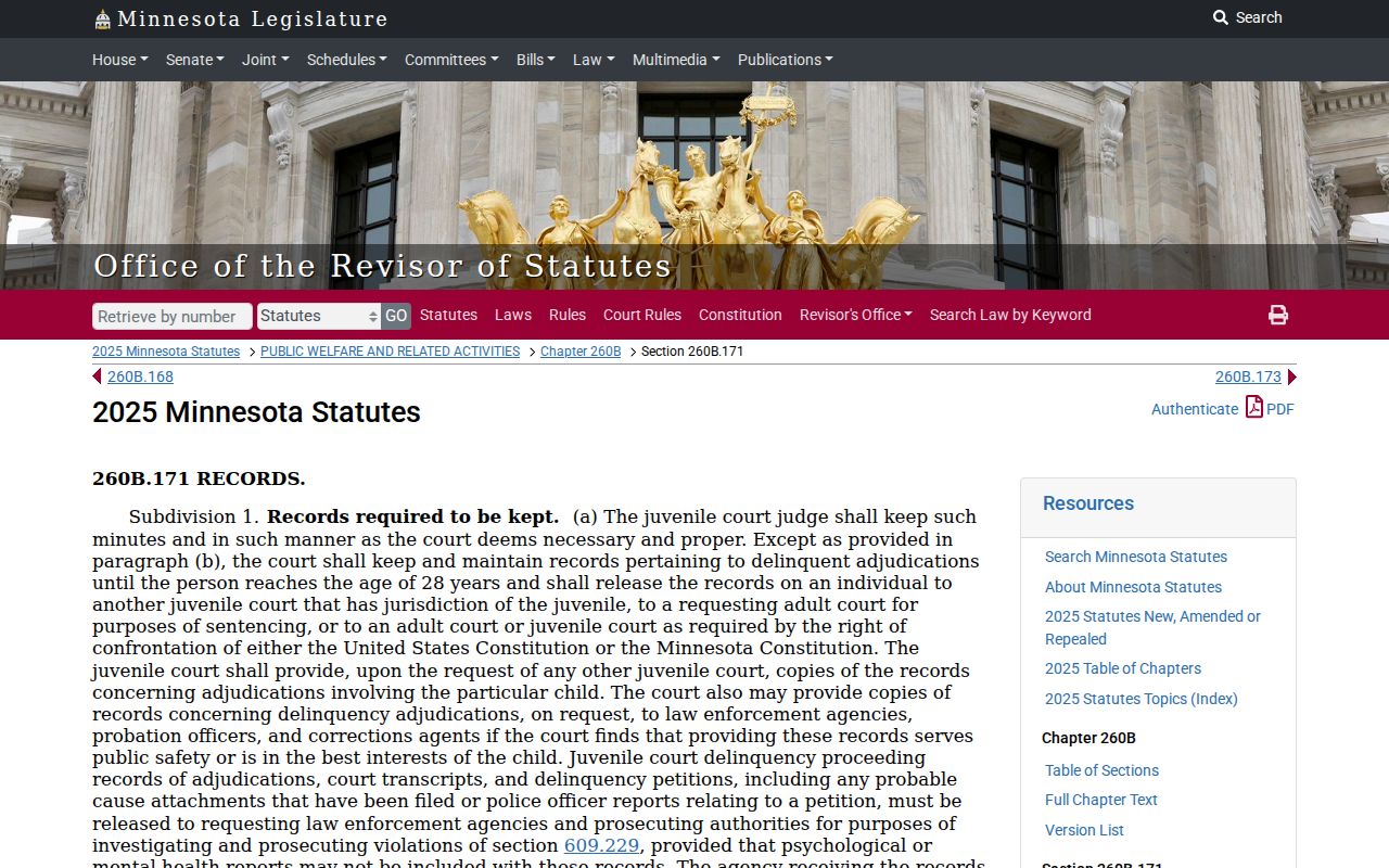 Brown County traffic court records juvenile access statute information